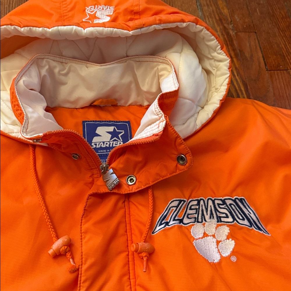 90’s Clemson STARTER Vintage Puffer Jacket - Picture 2 of 16